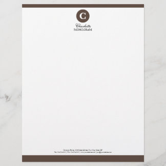 Customisée En-tête de lettre brun chocolat et blanc simple de