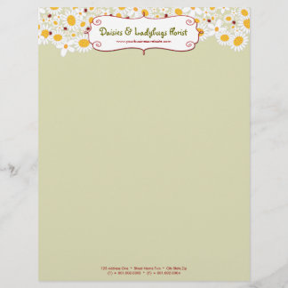 Customisée en-tête de lettre de marguerites blanches et de