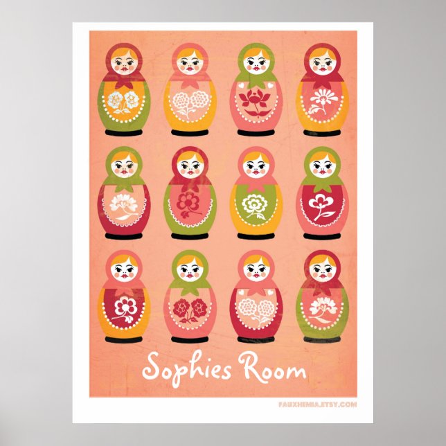 Customizable bedroom poster of russian matryoshka (Devant)
