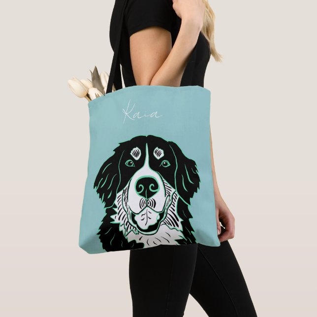 Customizable Bernese Mountain Dog   Tote Bag (De près)