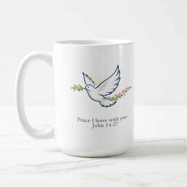 Customizable Easter Dove Mug with Olive Branch (Gauche)