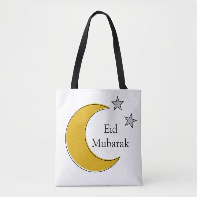 Customizable Eid Tote Bag with Crescent & Stars (Devant)