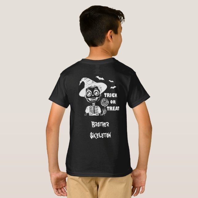 Customizable Halloween Skeleton T-shirt boy (Dos entier)