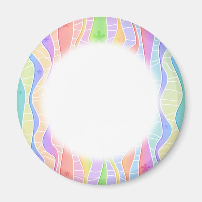 Customizable PASTEL RAINBOW STRIPES MAGNETS (Devant)
