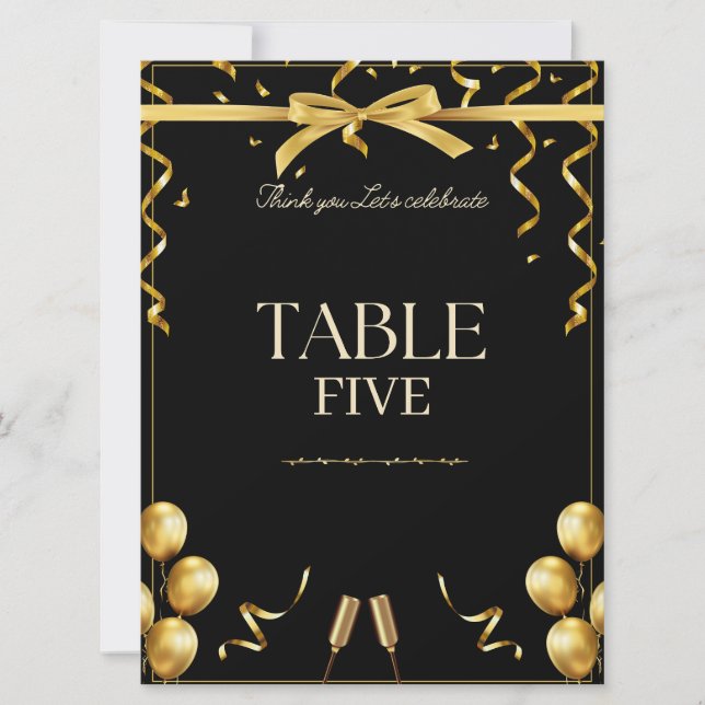 Customizable Prestige Gold Retirement Table Number (Devant)