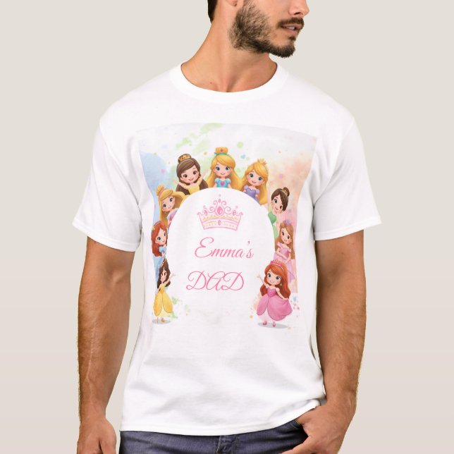 Customizable Princess Birthday T-Shirt for Dad (Devant)