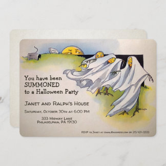 Customizable Retro Spooky Halloween Invitation