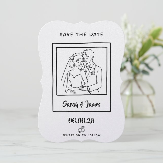 Customizable Save the Date  Bride groom  (Debout devant)