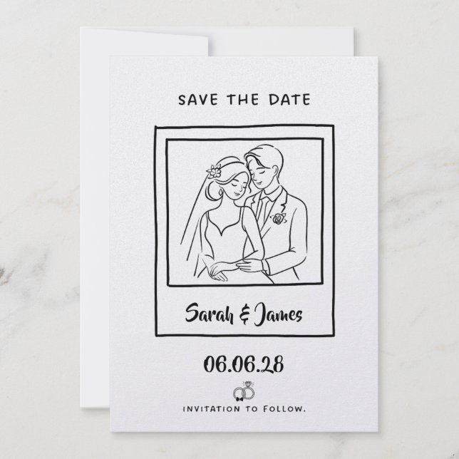 Customizable Save the Date  Bride groom (Devant)