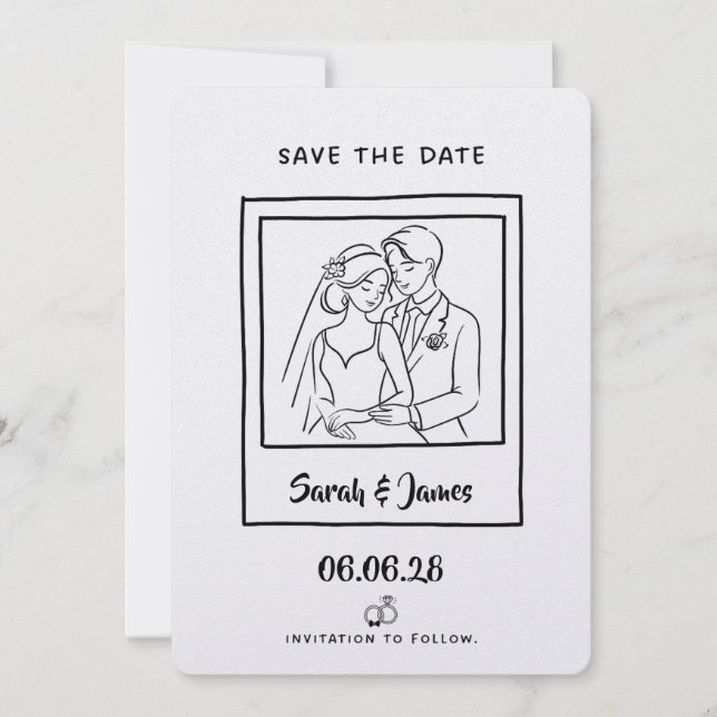 Customizable Save the Date  Bride groom (Devant)