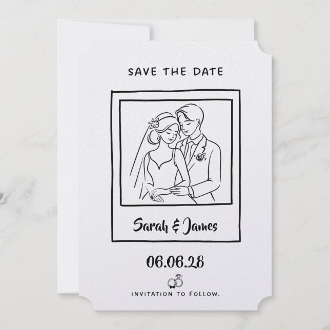 Customizable Save the Date  Bride groom (Devant)