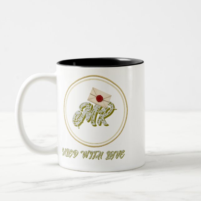 Customizable Sealed With Love – MR Monogram Mug (Gauche)