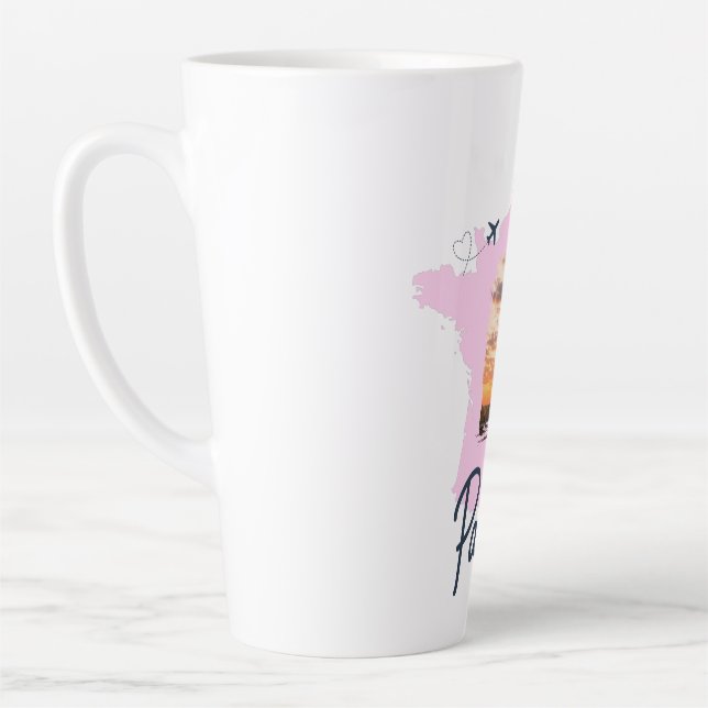 Customizable Travel Themed Paris Latte Mug (Gauche)