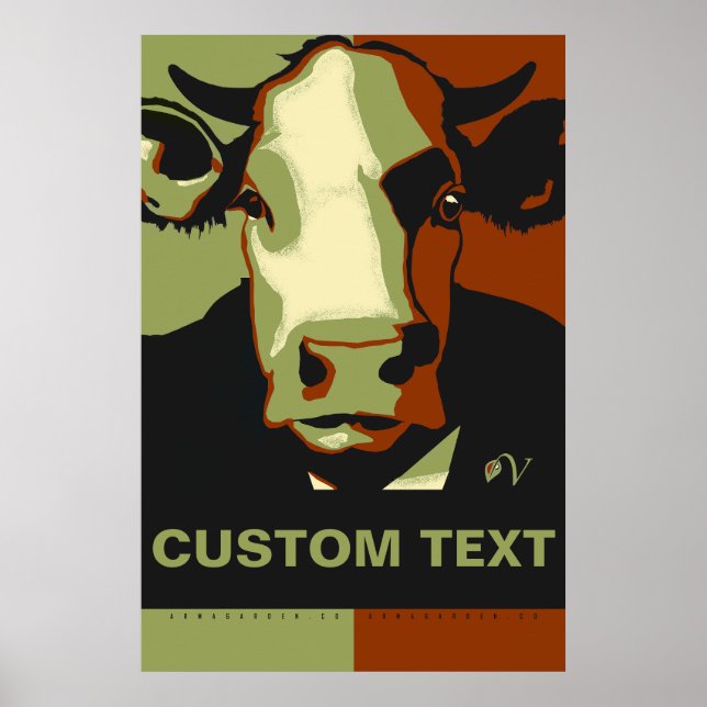 CUSTOMIZE IT Camo Pop Art Cow Poster (Devant)