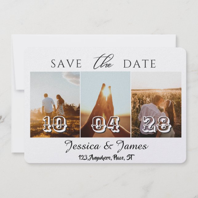 Customize Photo Personalized Save the Date (Devant)