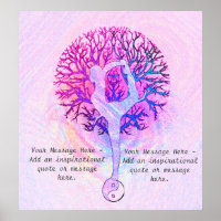 Customize this Poster - Pink Yoga Yin Yang