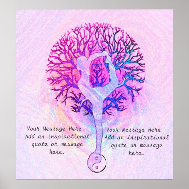 Customize this Poster - Pink Yoga Yin Yang (Devant)