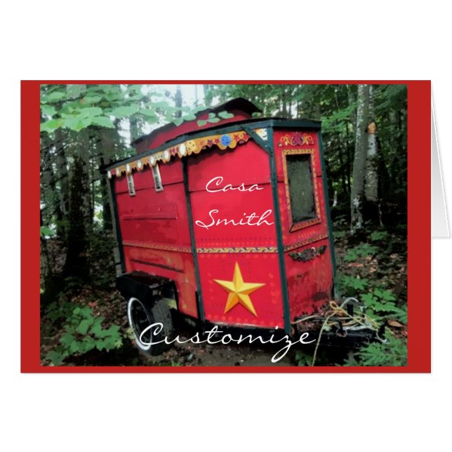 Customized Red Gypsy tiny caravan On caravan (Devant horizontal)