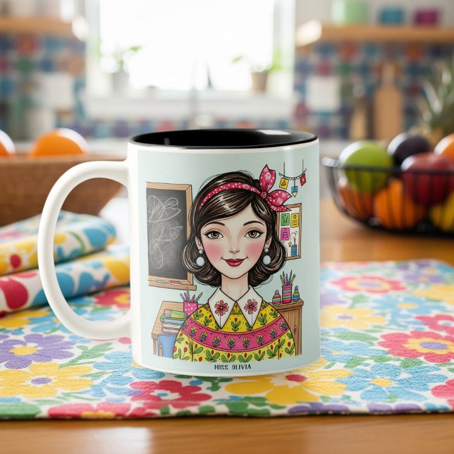Customized Teacher Graphic Mug – Colorful & Cute  (Créateur téléchargé)