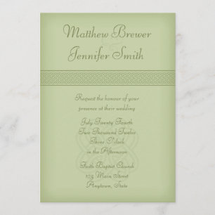 Custon Green Irish Celtic Knot Faire-part de maria