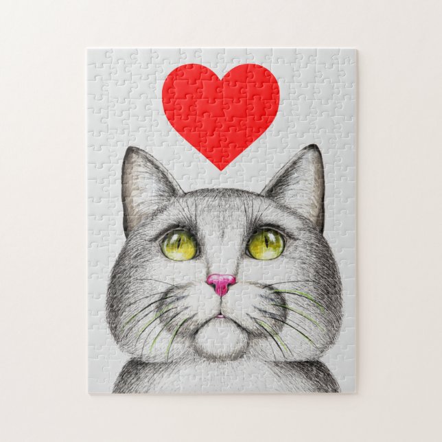 CUT CAT ART JIGSAW PUZZLE (Vertical)