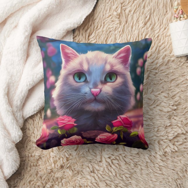 CUT CAT RÉVERSIBLE BLANC KITTY ROSE COUSSIN (Couverture)