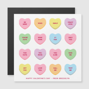 Cute 16 coeurs de bonbons personnalisés Carte Sain