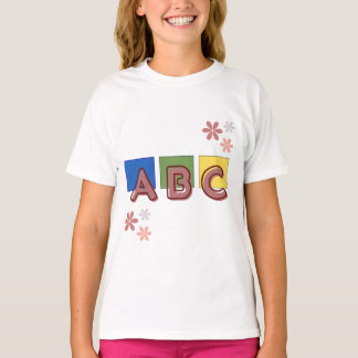 Cute ABC Kids Learning T-Shirt Colorful Alphabet D