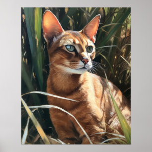 Cute Abyssinian Cat Art Imprimer Poster