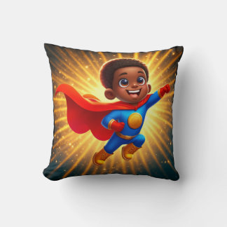 Cute Afro Superhero Jeter Coussin