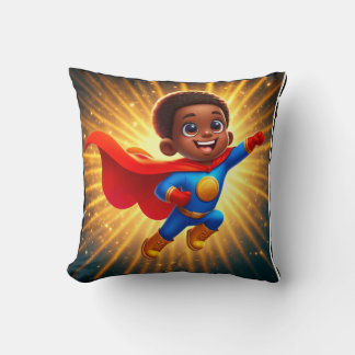 Cute Afro Superhero Jeter Coussin