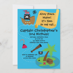 Cute Ahoy Mates Invitations Pirate Birthday Party