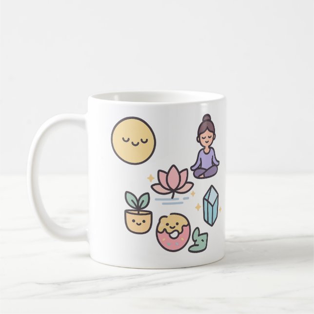 Cute Amusante Nourriture & Chat Mug (Gauche)