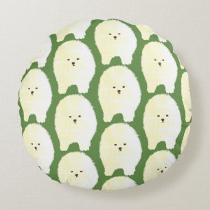 Cute And Fluffy Dog Art, Poméranie coussin rond