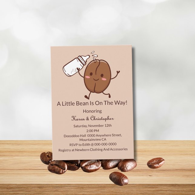 Cute And Funny Coffee Lover Baby Shower Invitation (Créateur téléchargé)