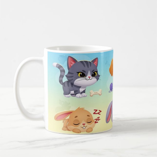 Cute Animal Friends Mug for Kids (Gauche)