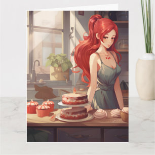 CUTE ANIME FILLE SWEET CARTE D'ANNIVERSAIRE