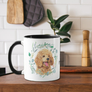 Cute Apricot Pooda Wreath Coffee Mug