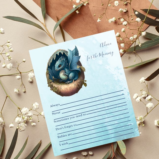 Cute Aquarelle Baby shower Dragon Bleu (Créateur téléchargé)