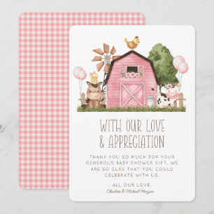 Cute Aquarelle ferme animaux Baby shower Merci