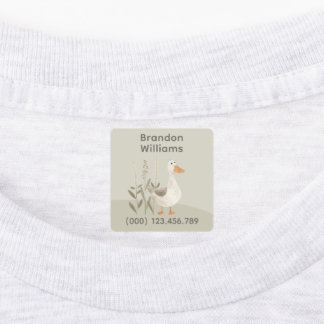 Cute Aquarelle Goose Enfants Étiquettes