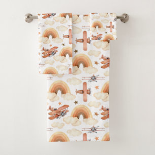 Cute aquarelle Rainbow Motif d'avion