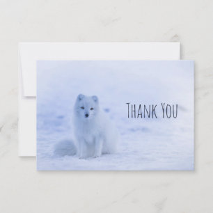 Cute Arctic Fox Snowy hiver Arrière - plan Merci