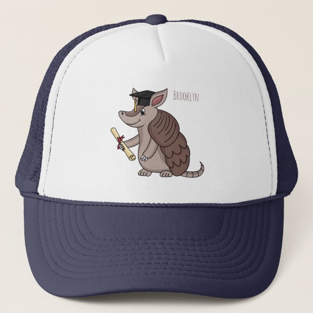 Cute armadillo avec dessin animé de la casquette d (Devant)