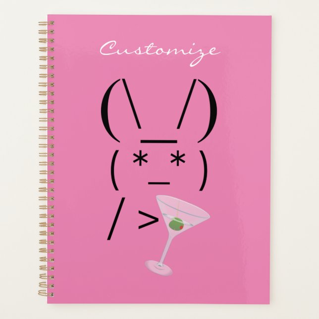 Cute Ascii lapin tenant martini Thunder_Cove (Devant)