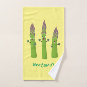 Cute asperges chantant un trio végétal dessin anim