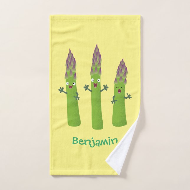 Cute asperges chantant un trio végétal dessin anim (Serviette à main)