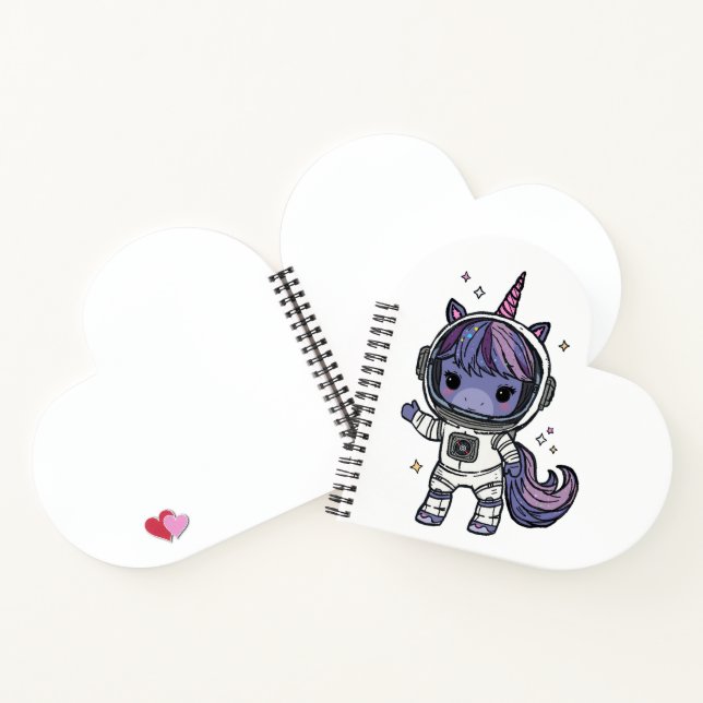 Cute Astro Unicorn Carnet cardiaque (Intérieur)
