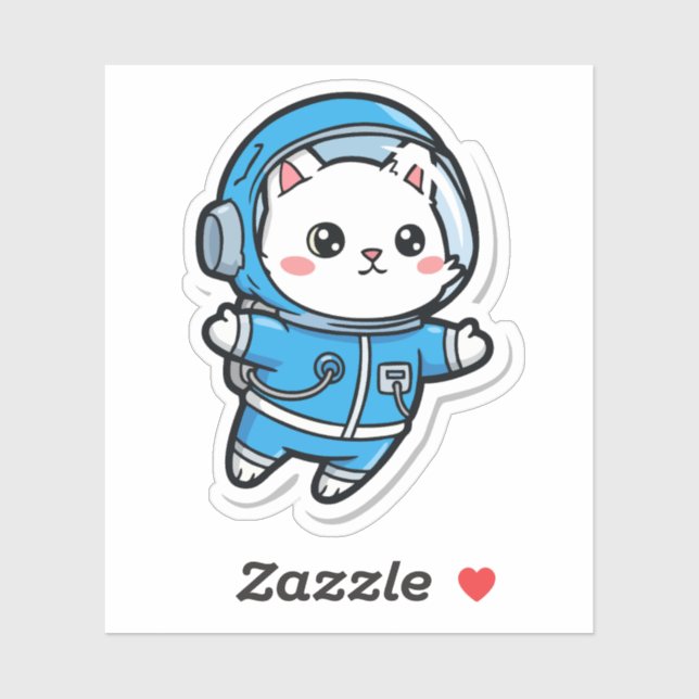 Cute Astronaut Cat Kawaii Sticker (Feuille)