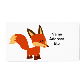 Cute Astute Cartoon Fox Étiquette d'expédition